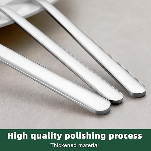 Miniatura 4 de Juego de cubiertos de 24 piezas con cuchillos para carne, juego de cubiertos de acero inoxidable para 4, juego de cubiertos de grado alimenticio
