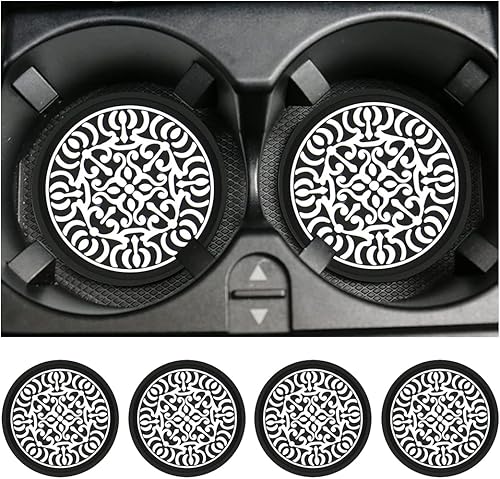 4 posavasos para automóvil, portavasos de PVC de 2.75 pulgadas, antideslizante, incrustado en adornos, accesorios para el interior del automóvil,
