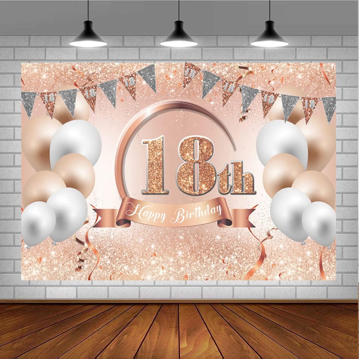Amazon.com : Happy 18th Birthday Party Backdrop Balloons Women Sweet