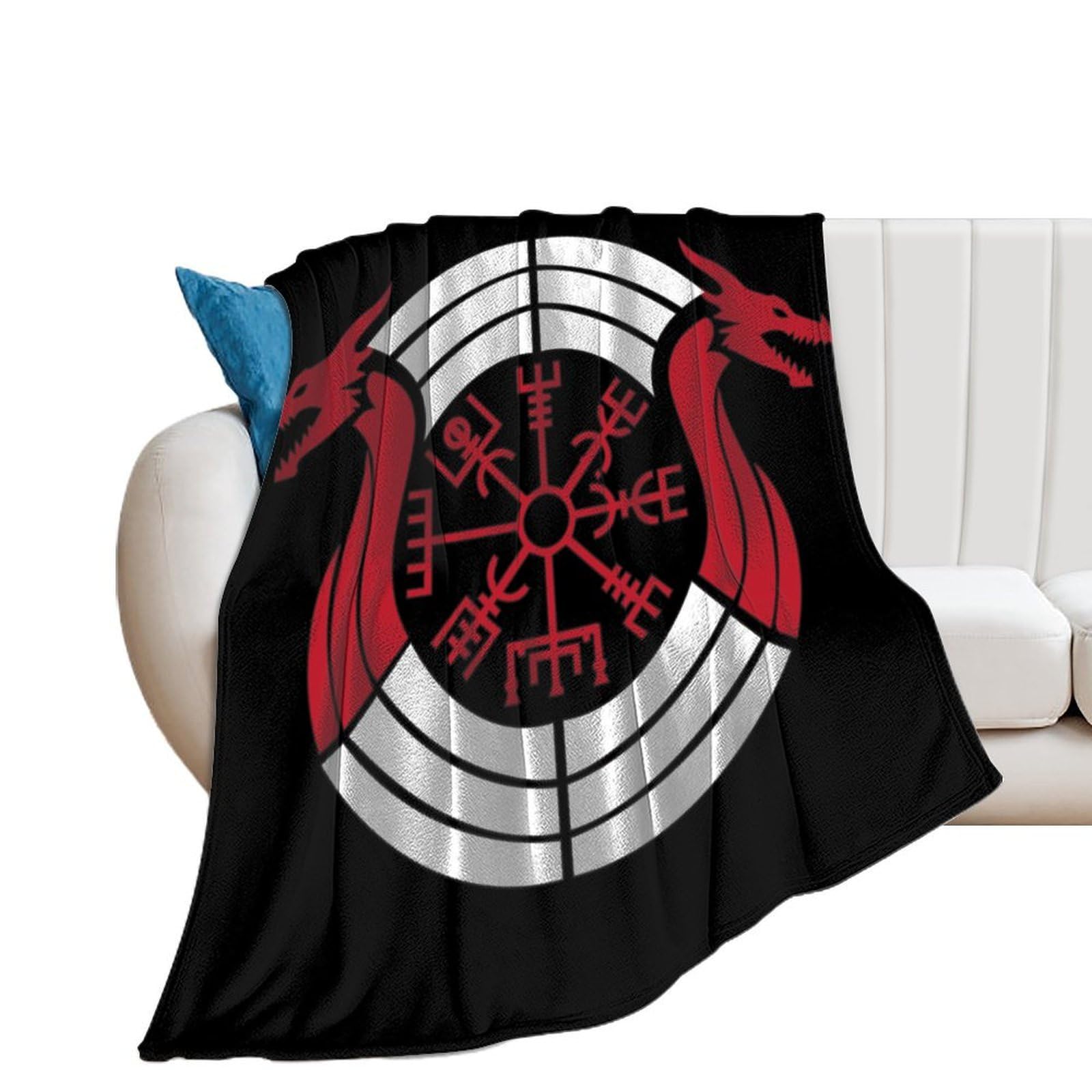 NCLQVJXZKHW Vikings Nordic Compass Flannel Blanket Soft Throw Blankets Bed Couch Sofa Travel