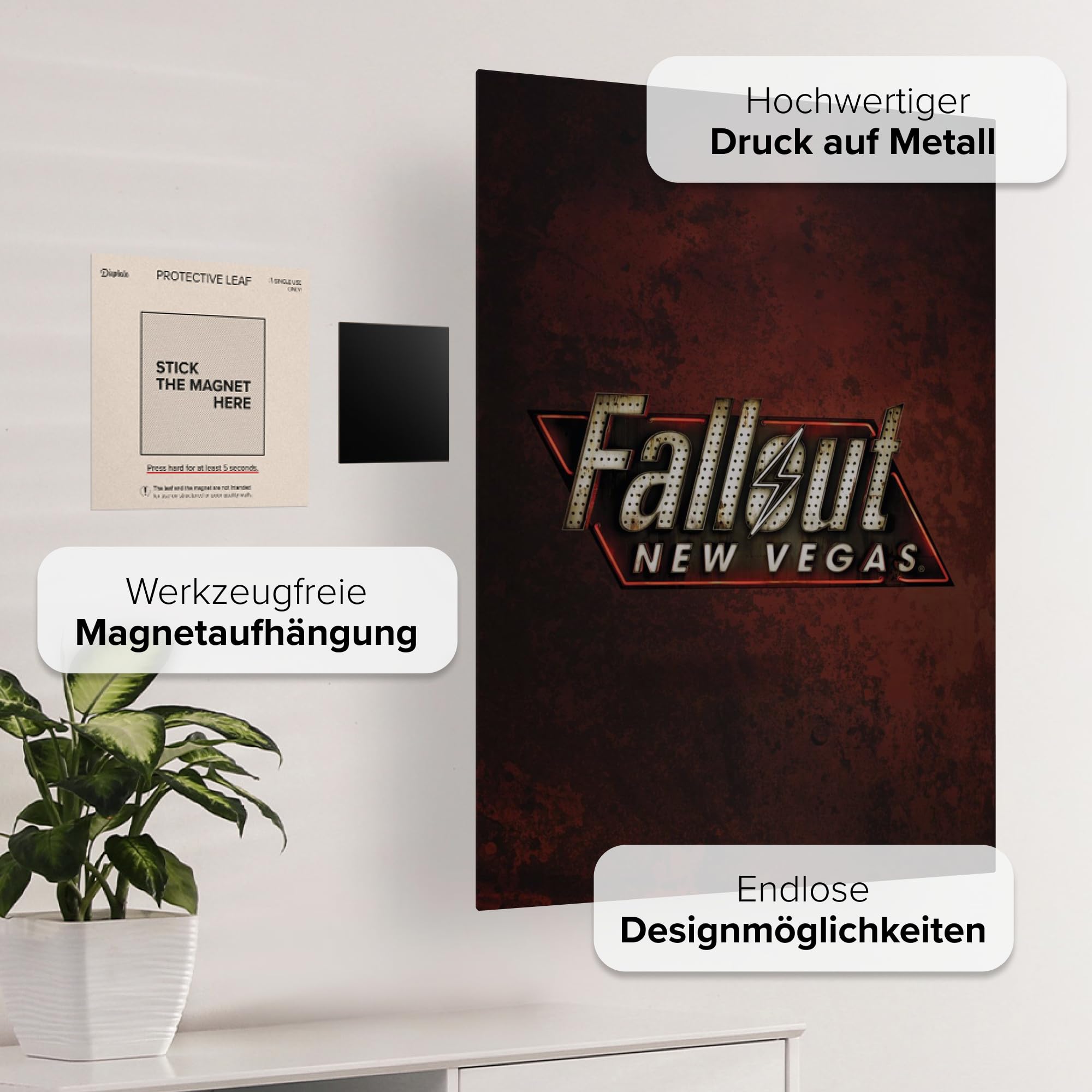 Displate - Poster In Metallo - Montato a Magnete - Fallout - Fallout New Vegas