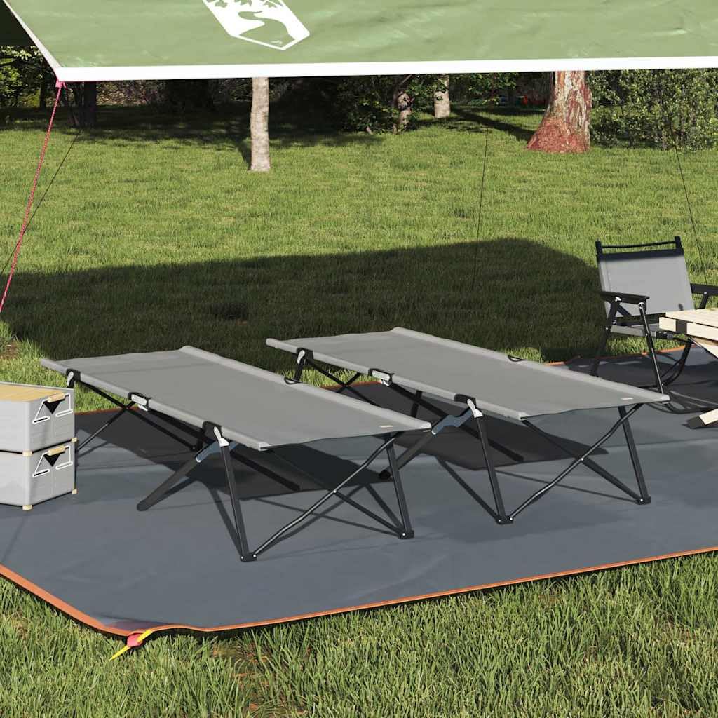 INLIFE Klapp Schlafbett fürs Camping 2 pcs Grau 206 x 76 x 74 cm,Sportartikel,Outdoor-Aktivitäten,Camping & Wandern,Camping-Möbel,Feldbetten,Grau,14.9 KG,42003171