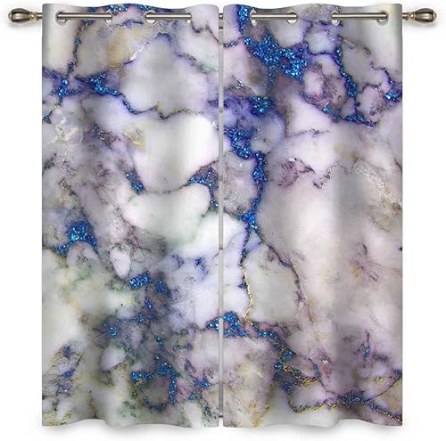 Cortinas con textura de mármol para Sala, 2 paneles de cortinas opacas para sala de estudio de 85 x 108 pulgadas de ancho