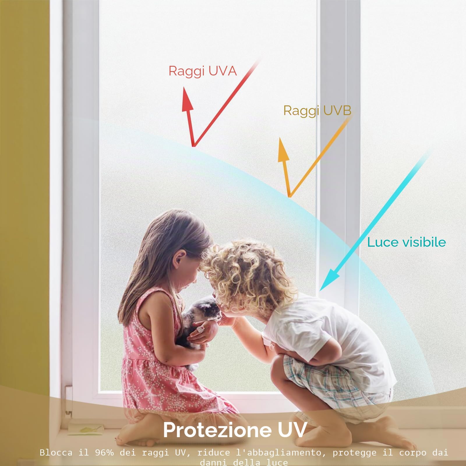 LEMON CLOUD Pellicola per Finestre Privacy, Statica Autoadesiva, Pellicola Opaca Vetri, Anti-UV, Controllo di Calore, per Ufficio Bagno Camera 90 x 400CM