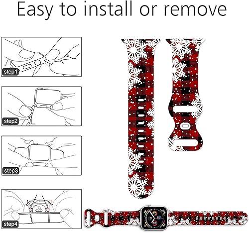 Miniatura 5 de Correas de reloj de Navidad compatibles con Apple Watch Band de 1.496 in, 1.575 in, 1.614 in, 1.654 in, 1.732 in, 1.772 in, iWatch SE Series 8 7 6 5