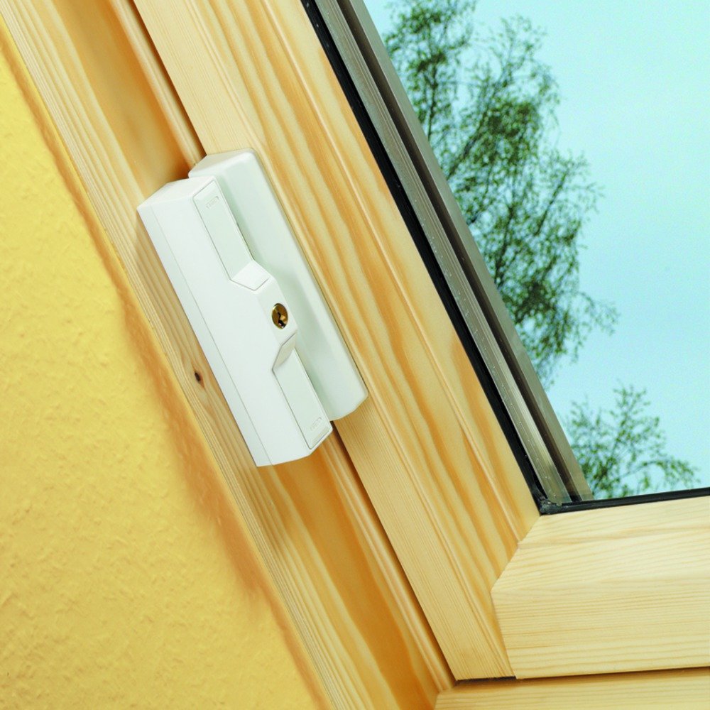 ABUS Cerradura para Ventanas de Techo DF88 AL0125 - Especial para Tejados - Cierre Uniforme - Nivel de Seguridad ABUS 8 - 31723 - Blanco