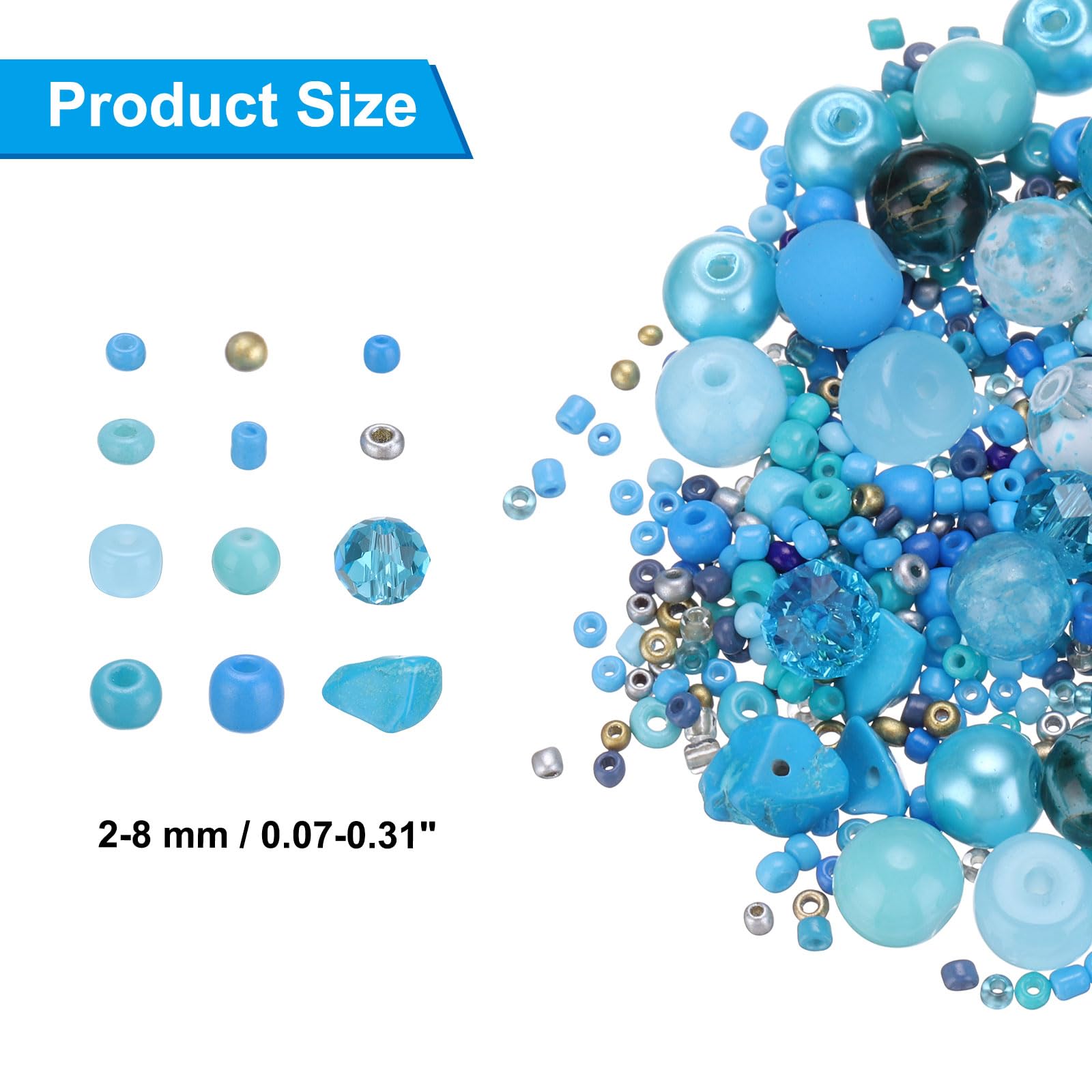 PATIKIL 2-8mm Assorted Glass Resin Beads - Image 2