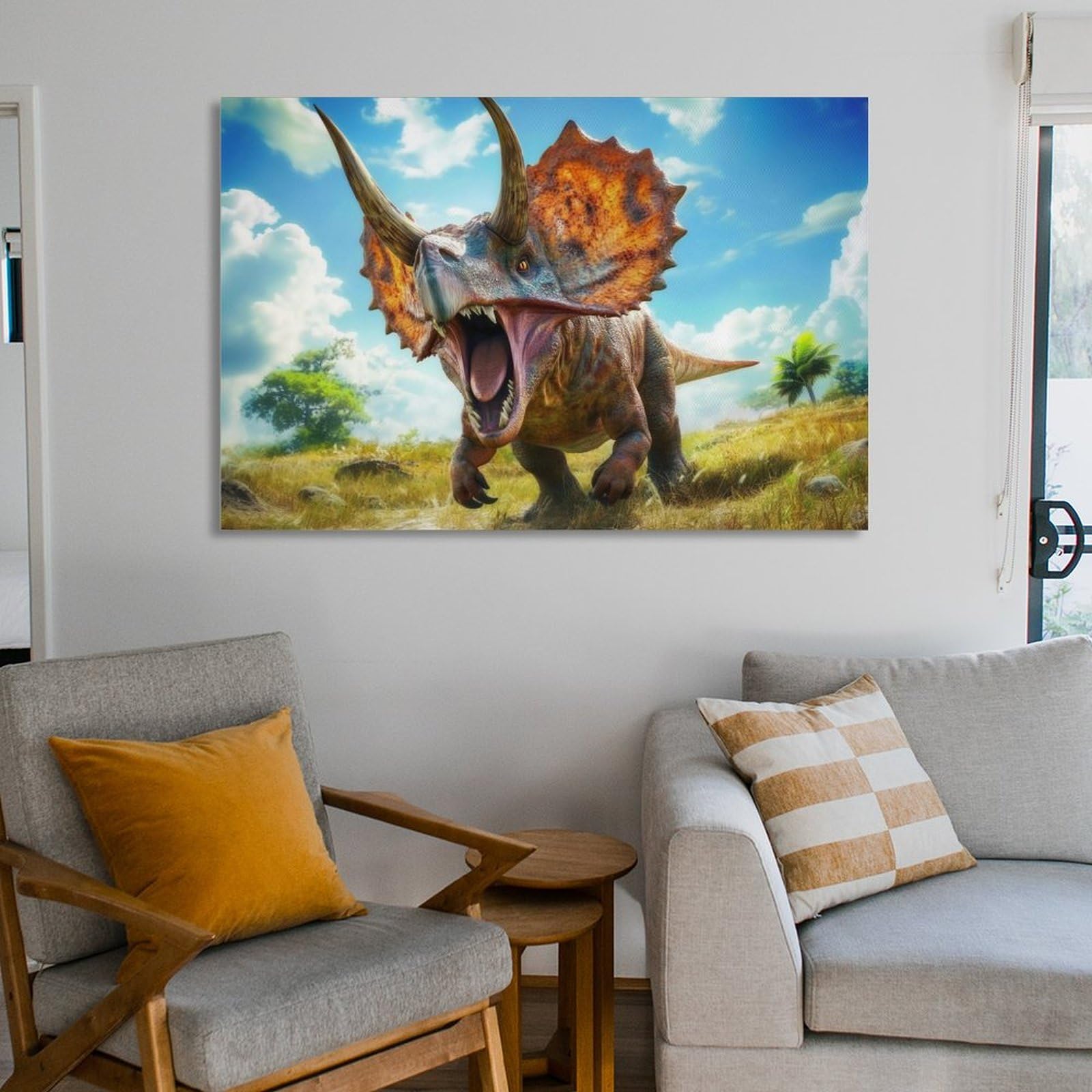 Amazon.com: Dinosaur Triceratops Cool Powerful Poster Canvas Wall