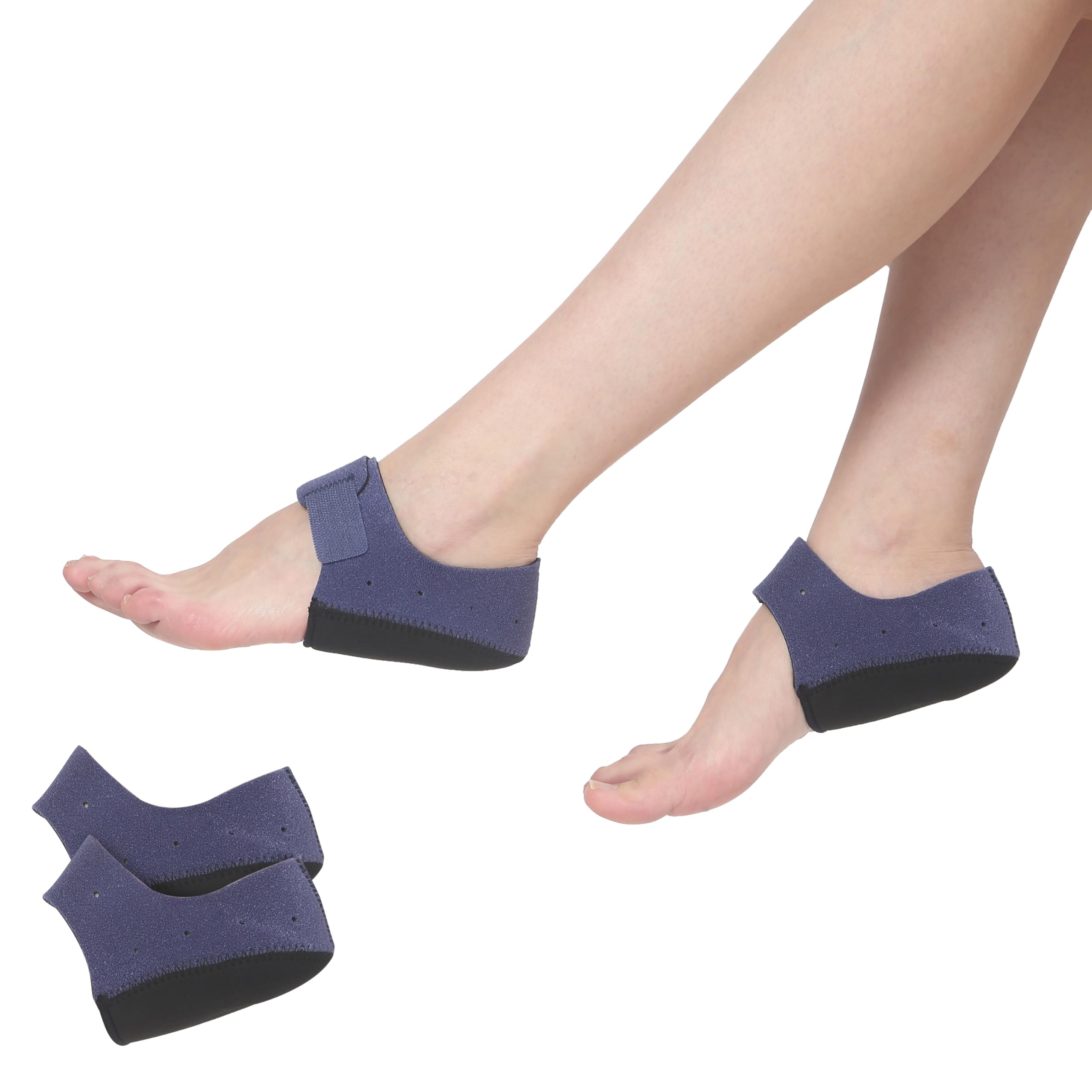 Glowear Silicone Gel Heel Cups for Pain Relief | Plantar Fasciitis, Spur & Achilles Support for Men & Women | Breathable Cushion | Washable & Reusable | Blue, Small discount deal