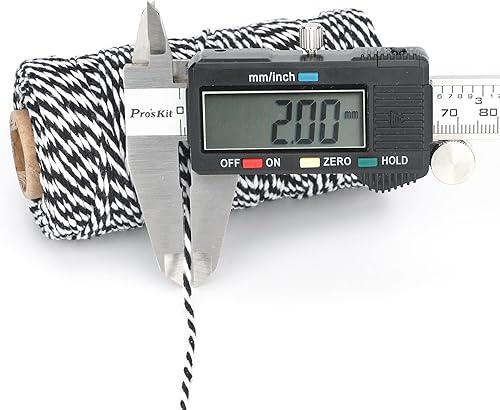 Miniatura 36 de Cuerda de algodón de 328 ft, cuerda de Navidad, cuerda resistente para manualidades y envolver regalos. Rojo Blanco