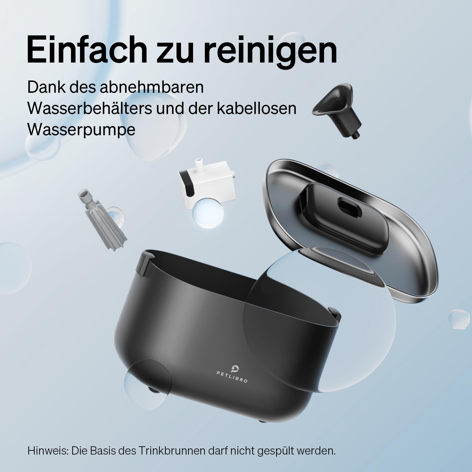 PETLIBRO Fontanna dla kota Monitorowanie aplikacji Fontanna wodna dla kotów, Dockstream Automatyczna fontanna do picia dla kotów 2.5L, Inteligentny system sterowania, Połączenie Wi-Fi 2.4GHz, Łatwe cz
