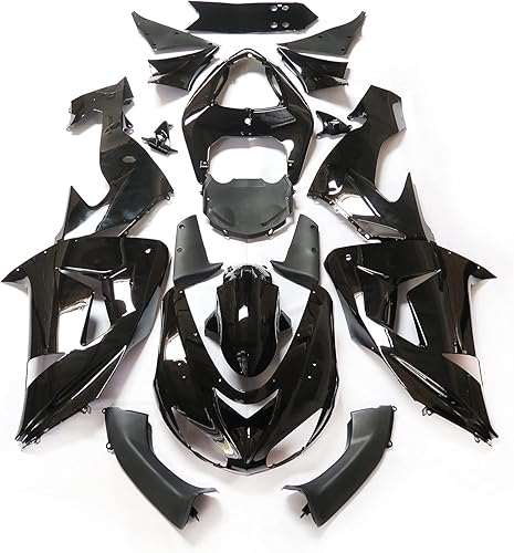 XKMT- Carenados de plástico ABS negro brillante compatible con Kawasaki Ninja ZX10R 2006-2007 B07675PNSY