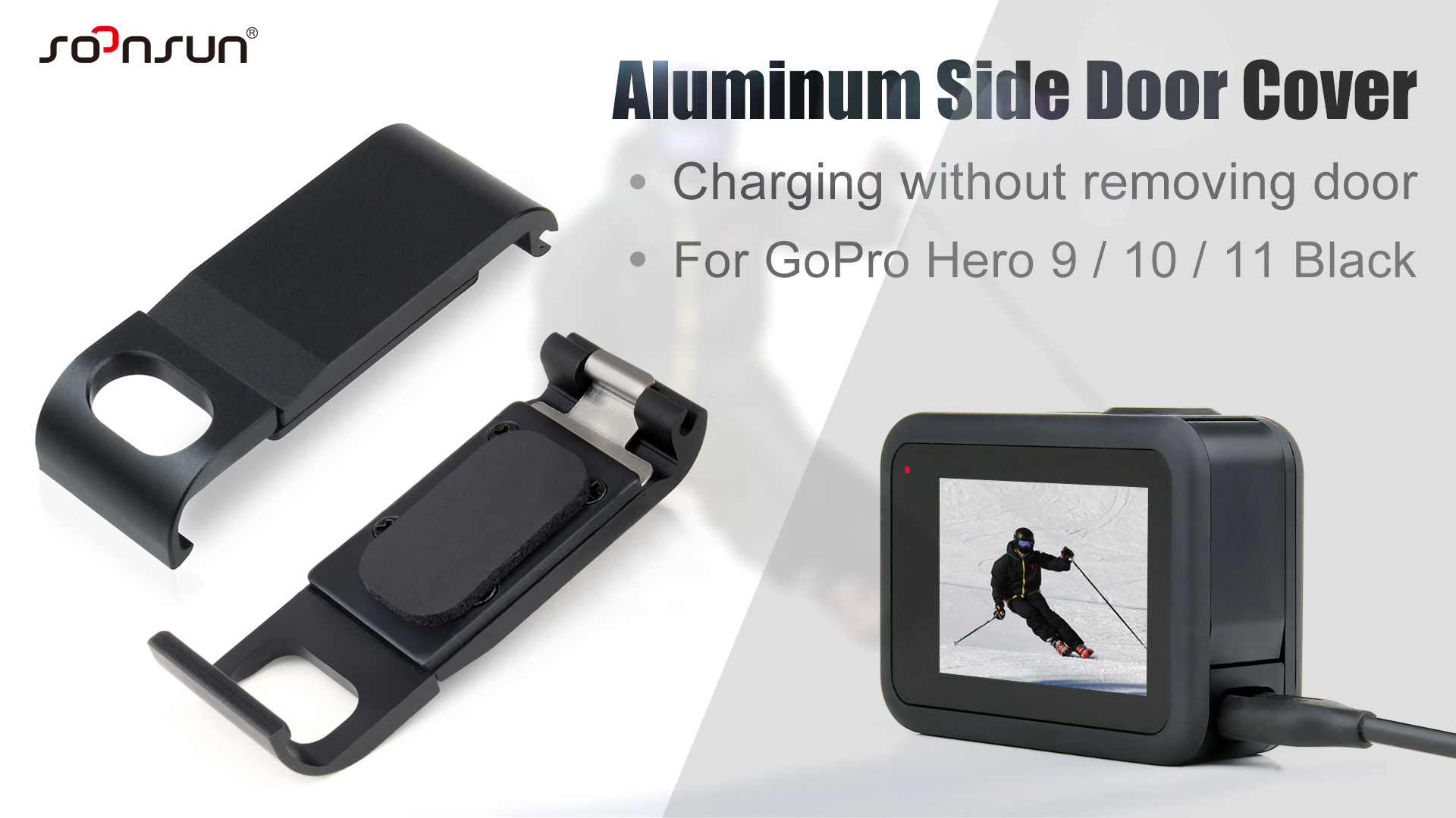 Amazon.com: SOONSUN Aluminum Side Door Cover for GoPro Hero 9 10