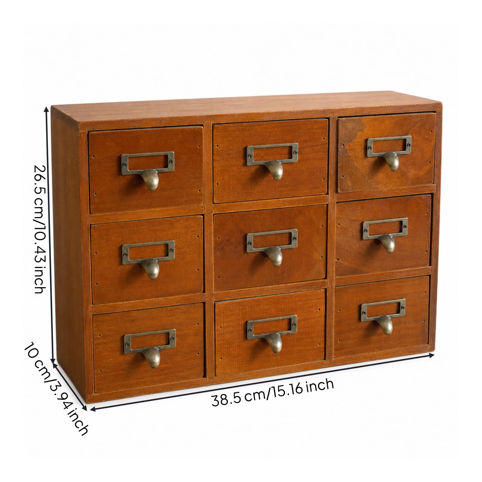 Holzkästchen mit Schubladen kompakt Schreibtisch-Organizer mit Schubladen leicht zu reinigen Schreibtisch-Organizer für Bastler, Neun Schubladen Schrank