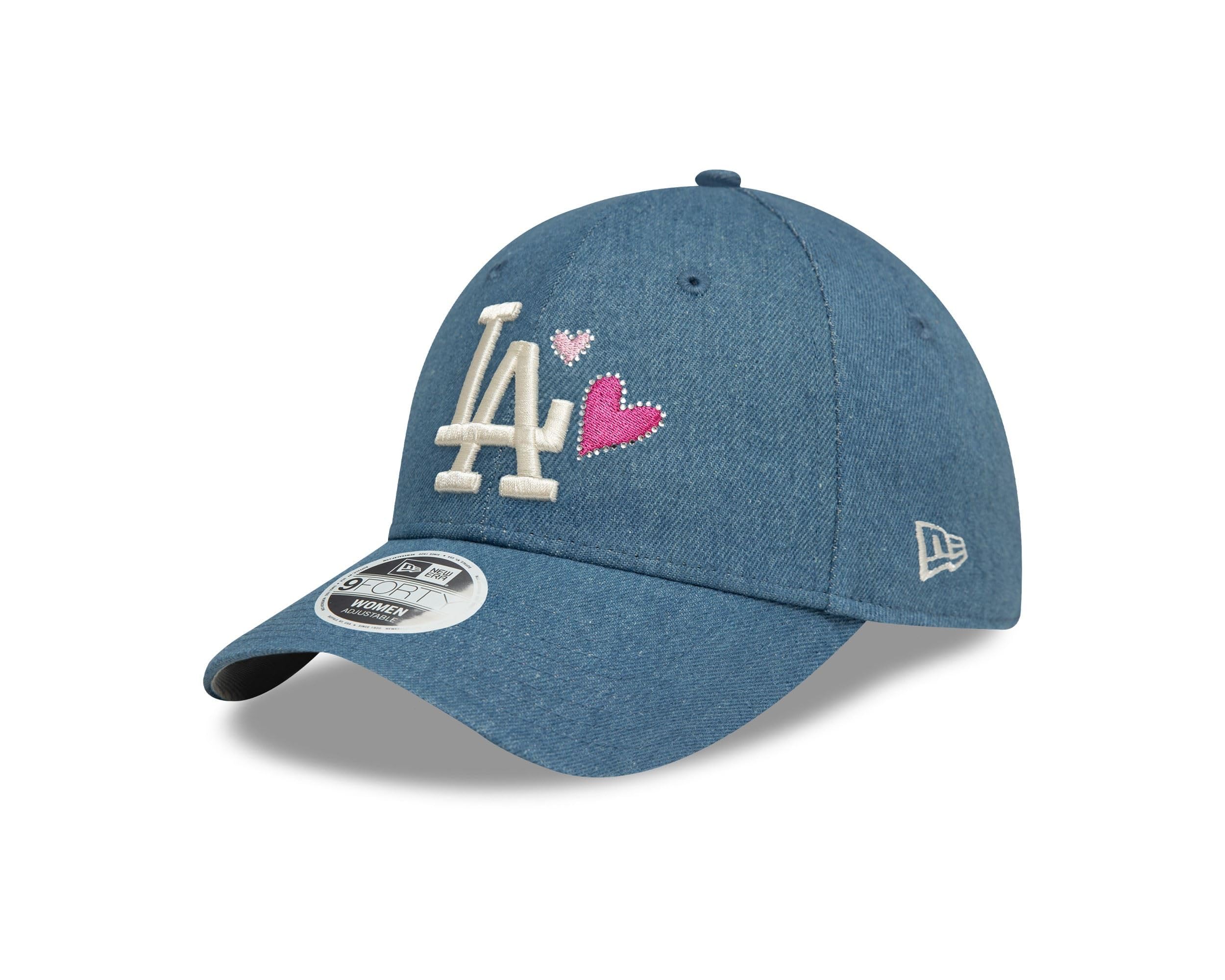 New Era Los Angeles Dodgers Baseball Cap 9Forty hat Adjustable Closure Denim Heart Team Logo Woman Girl Blue โ image 1