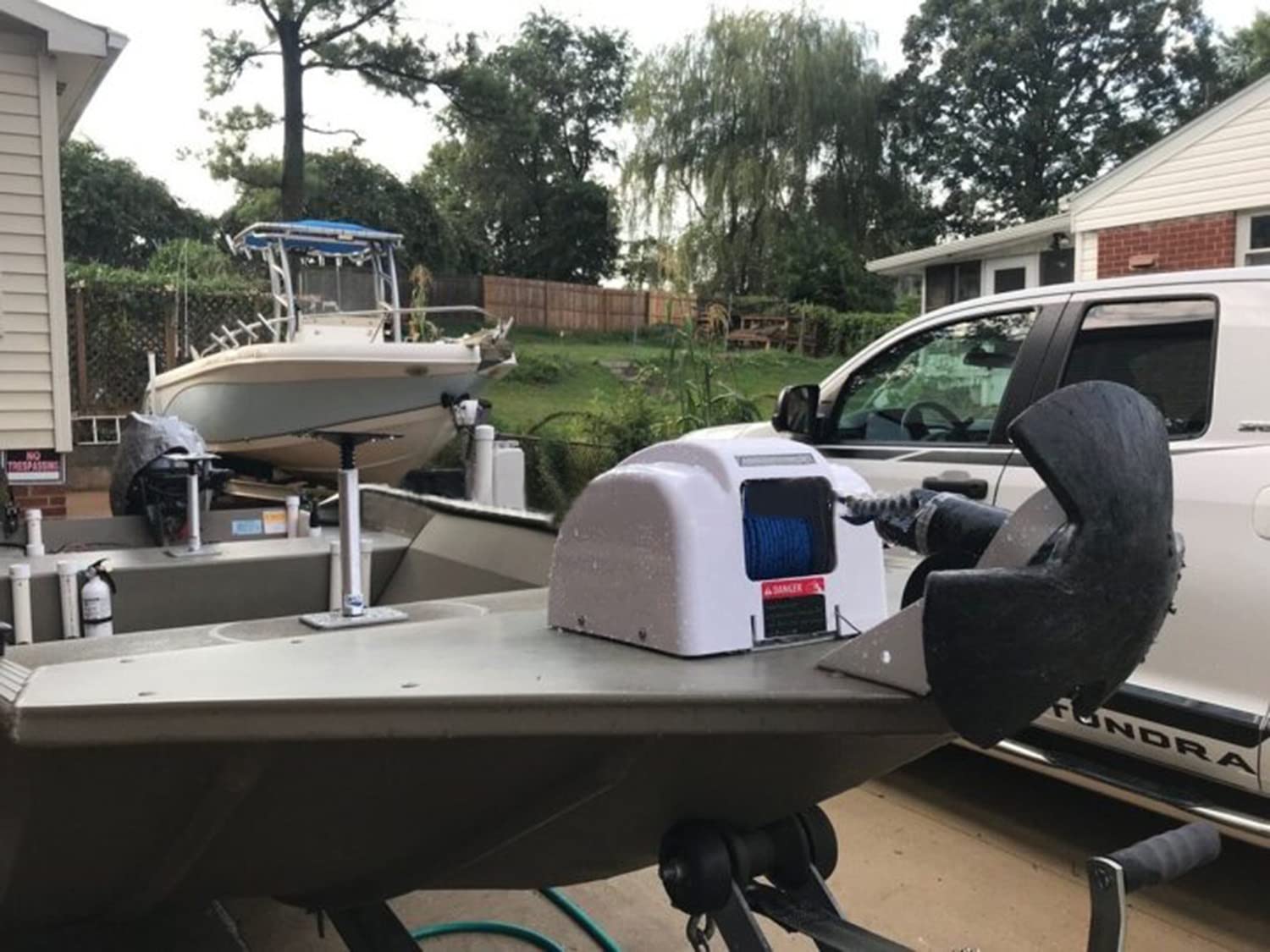 Verricello elettrico per ancora per barche Kit salpa ancora per acqua salata marino con telecomando, verricelli da traino per impieghi gravosi 12V, ancore fino a 25 libbre per barche da pesca pontone