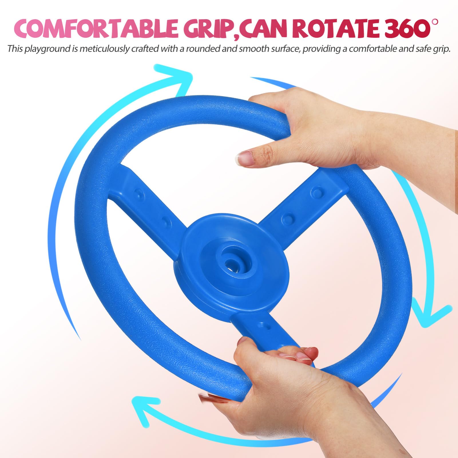 Toyvian Kids Steering Wheel Driving Toy for Pretend Play and Driving Simulation Durable Plastic Playground Accessory Easy Installation for Outdoor Garden and Indoor Playroom - Image 3