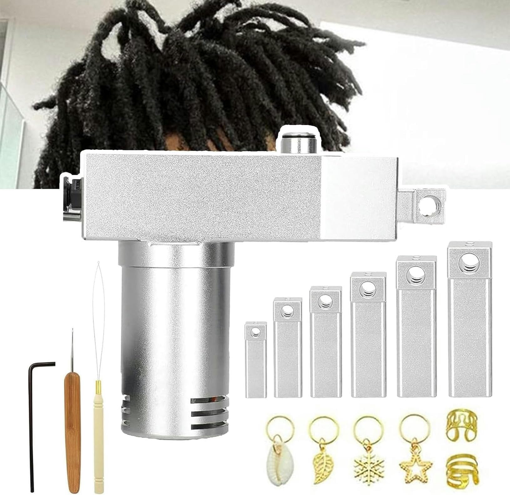 Máquina para rastas sin enredos, kit eléctrico para cabello sintético y humano