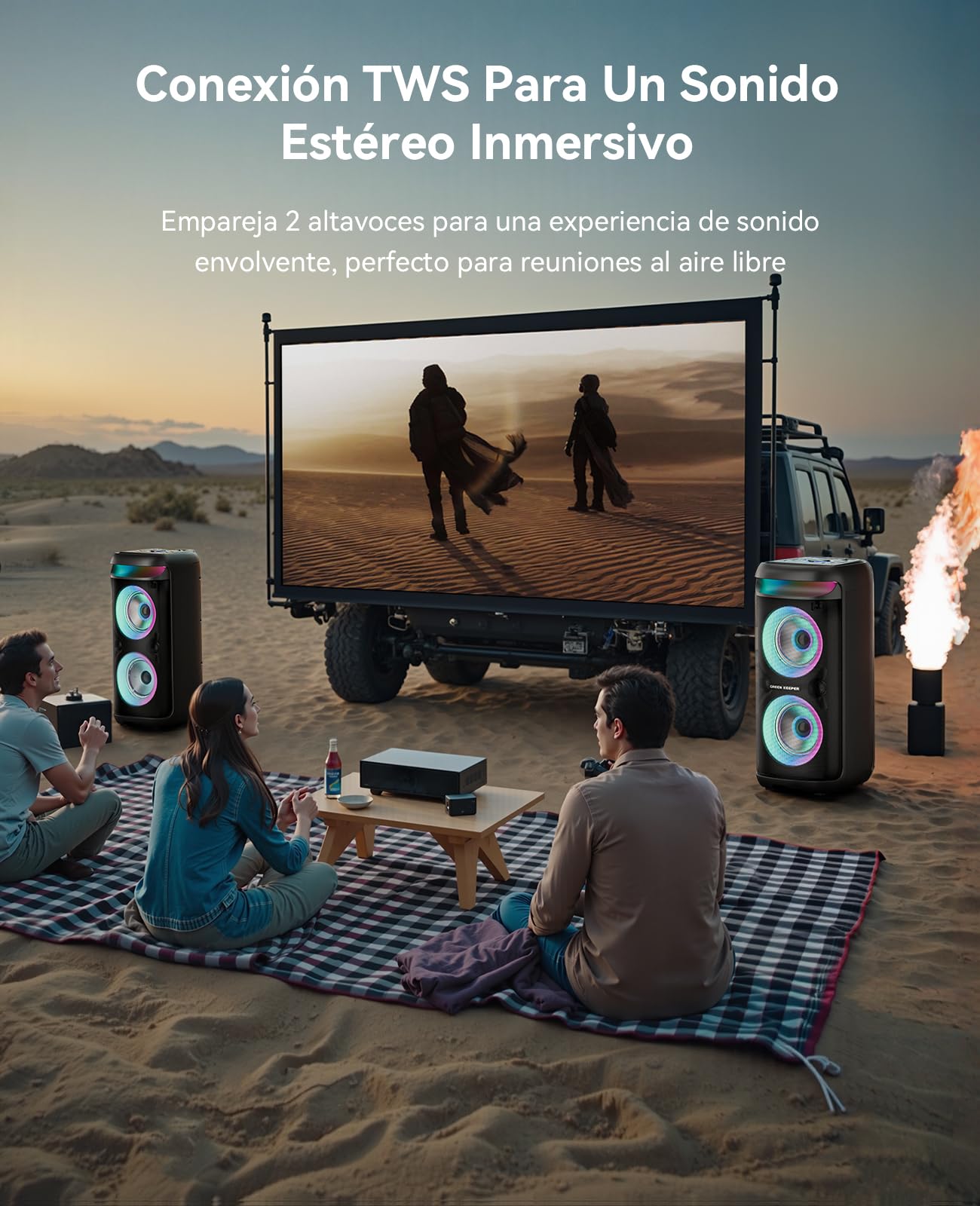 Máquina De Karaoke GKD60 Con 2 Micrófonos, Altavoz Bluetooth De 50 W