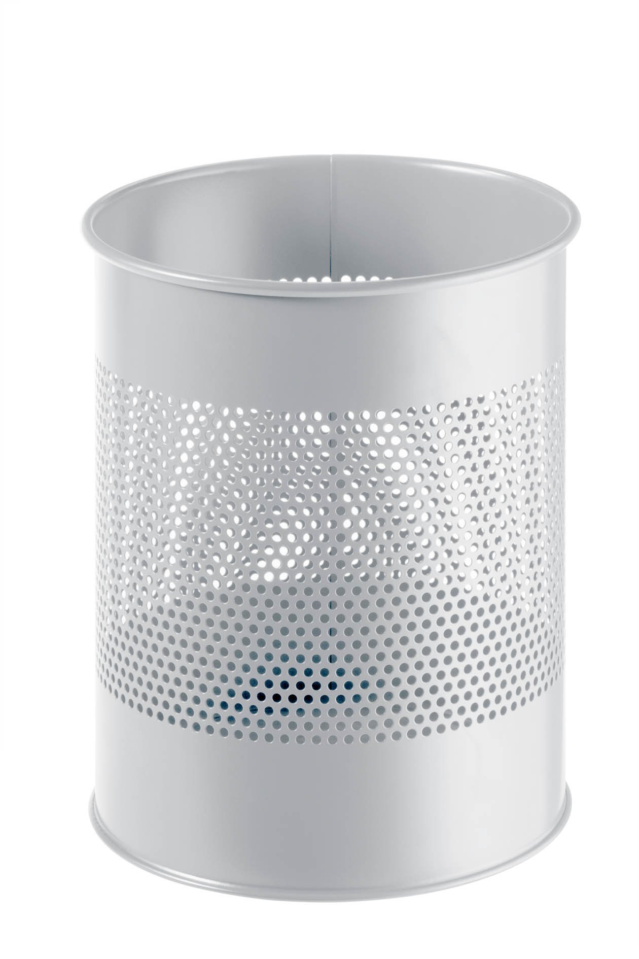 Durable - Cestino per la carta in metallo, rotondo, 15 litri, perforazione 165 mm rotondo 15 Liter grigio.