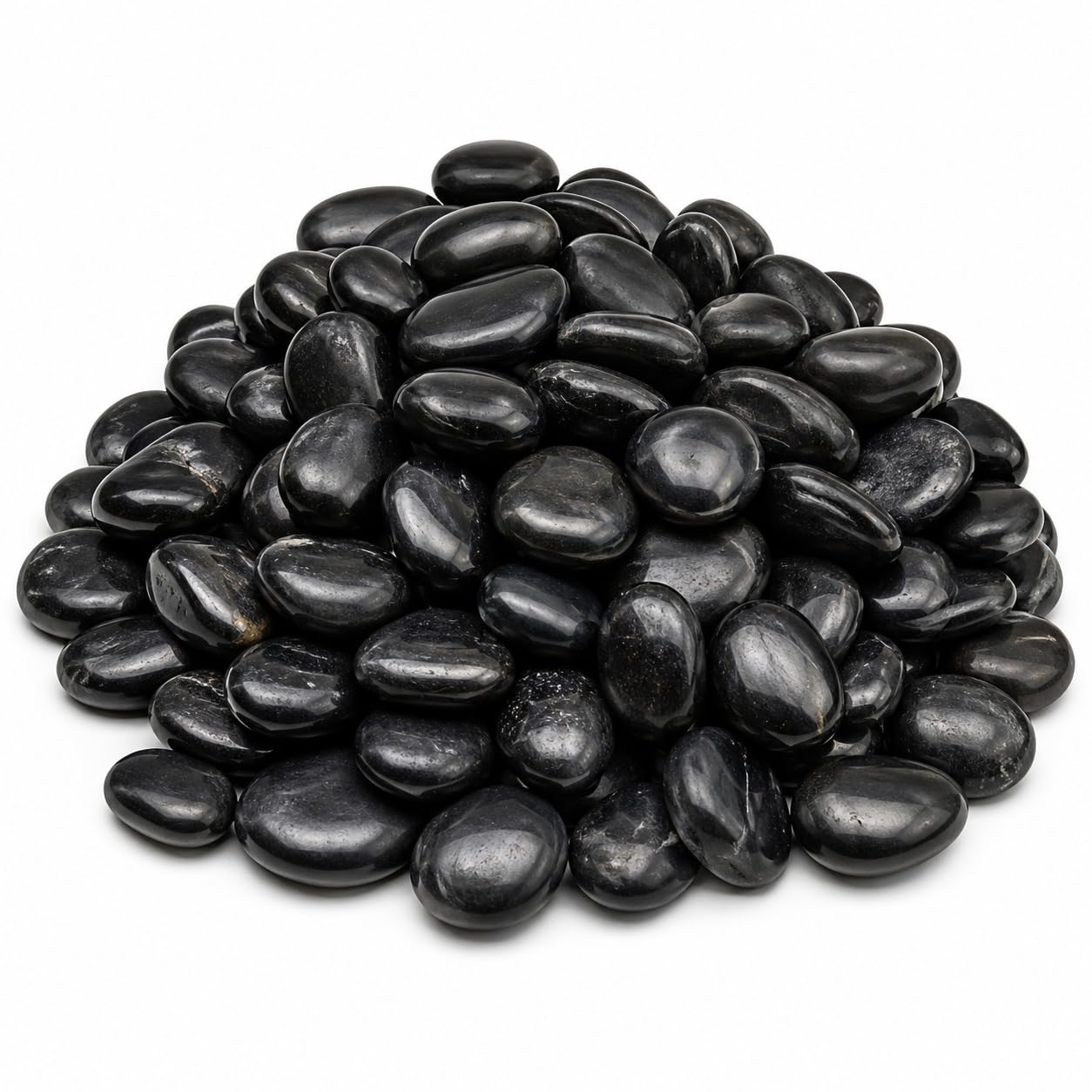 Black Decorative Pebbles - Garden Stones & Aquarium Decor -1