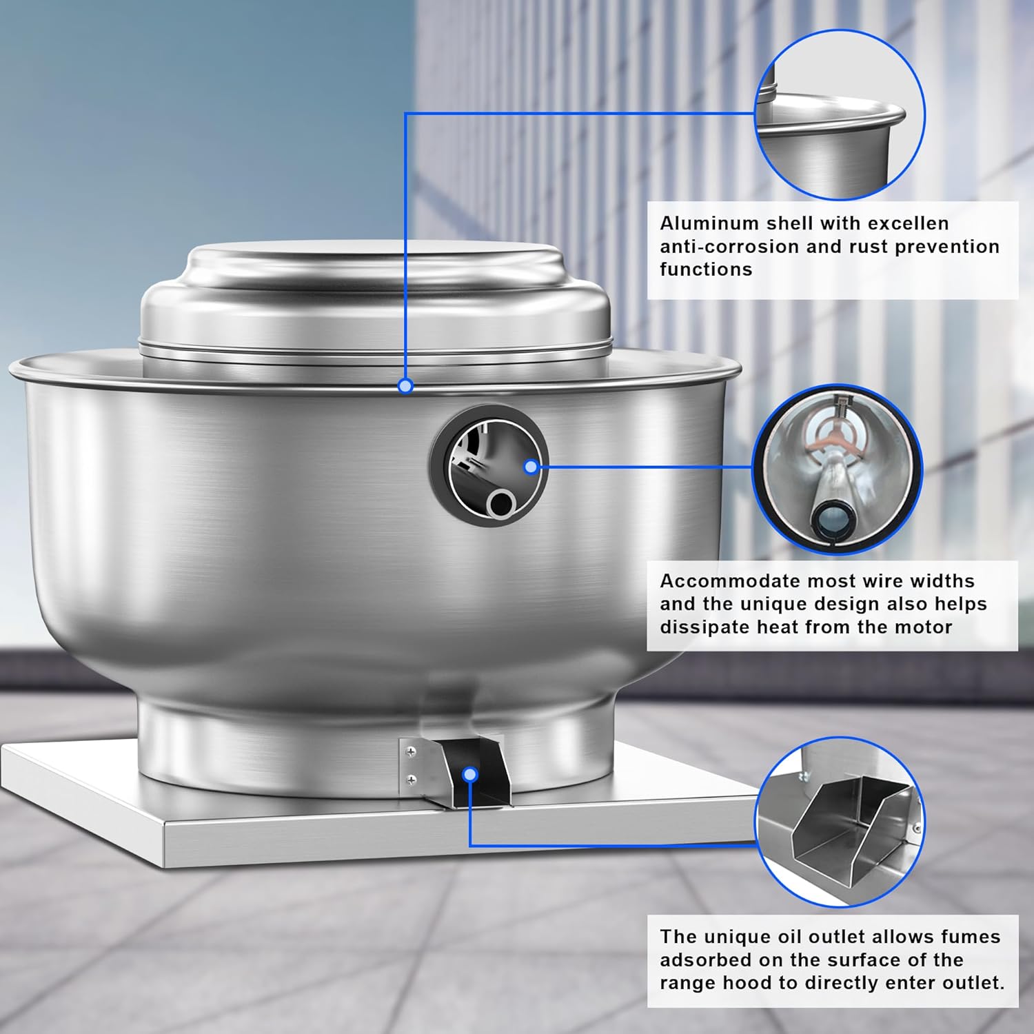 Food Truck Low Profile Exhaust Hood System Includes a 6FT Stainless Steel Commercial Exhaust Hood and an 0.5HP Restaurant Canopy Hood Grease Rated Exhaust Fan