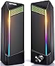 OFFSIR PCスピーカー ゲーミングスピーカー USB有線 RGBライト付き 2chステレオ 臨場感 3Dサラウンドサウンド AUX接続 3.5mm端子 プラグ&プレイ パソコン/テレビ/ゲーム機などに対応 (RGB)