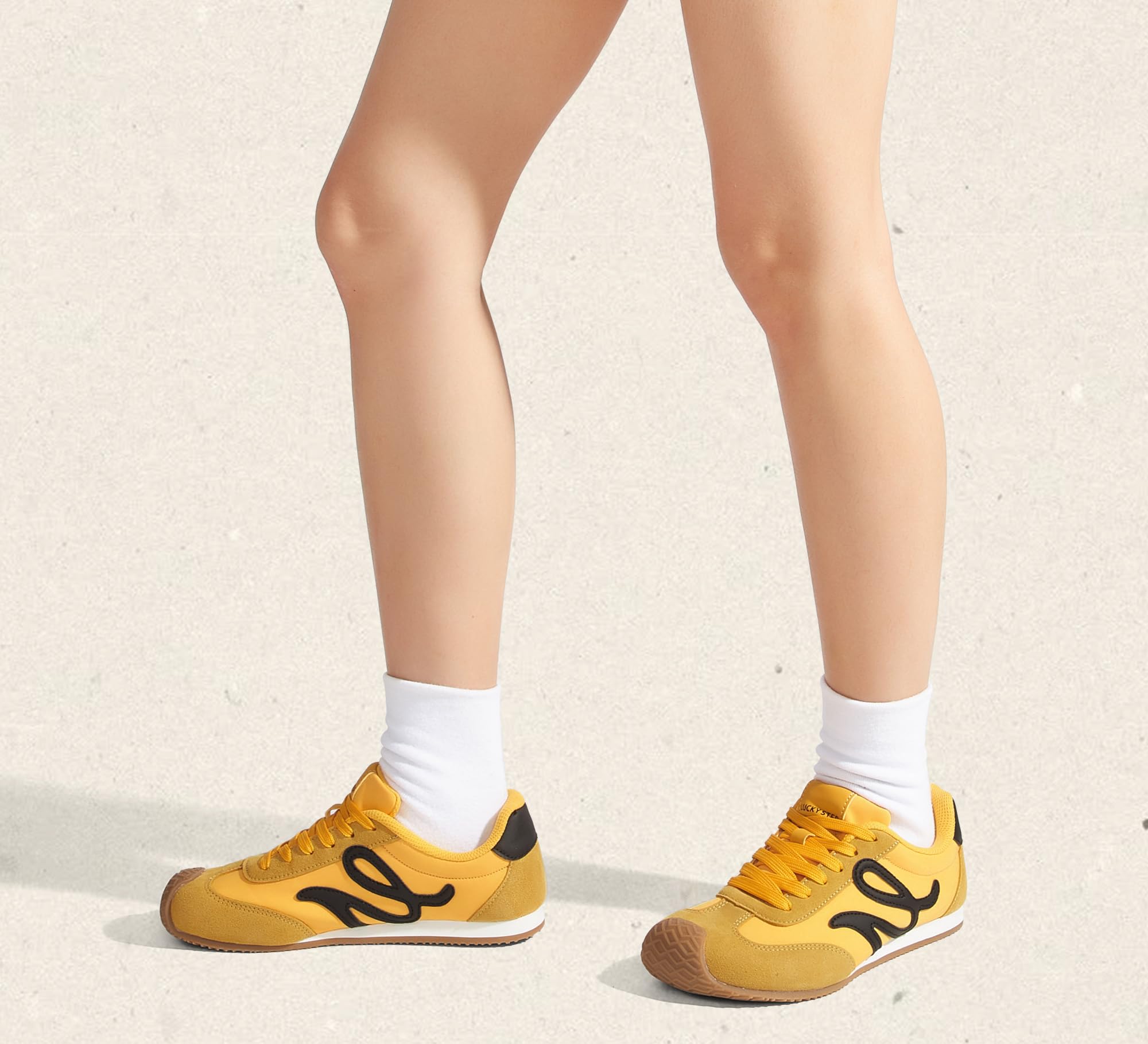 LUCKY STEP Scarpe da Tennis Retro per Donna – Sneaker Classiche Casual in Pelle Genuina con Suola Sottile e Leggera, Eleganti e comode