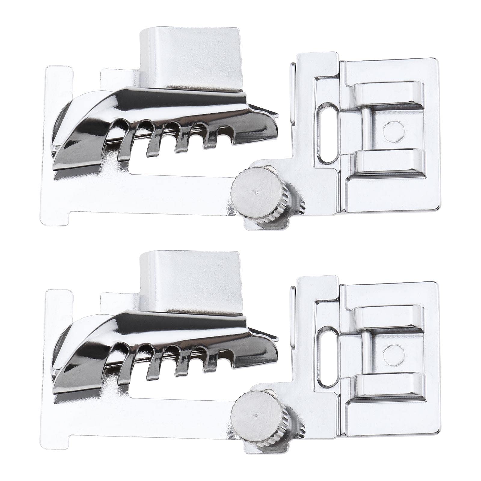 Vgol 2Pcs Sewing Machine Presser Feet Binder Foot Adjustable Metal Tape Bias Fabric Binding Binder Foot For Most Low Shank Snap-On Household Sewing Machines