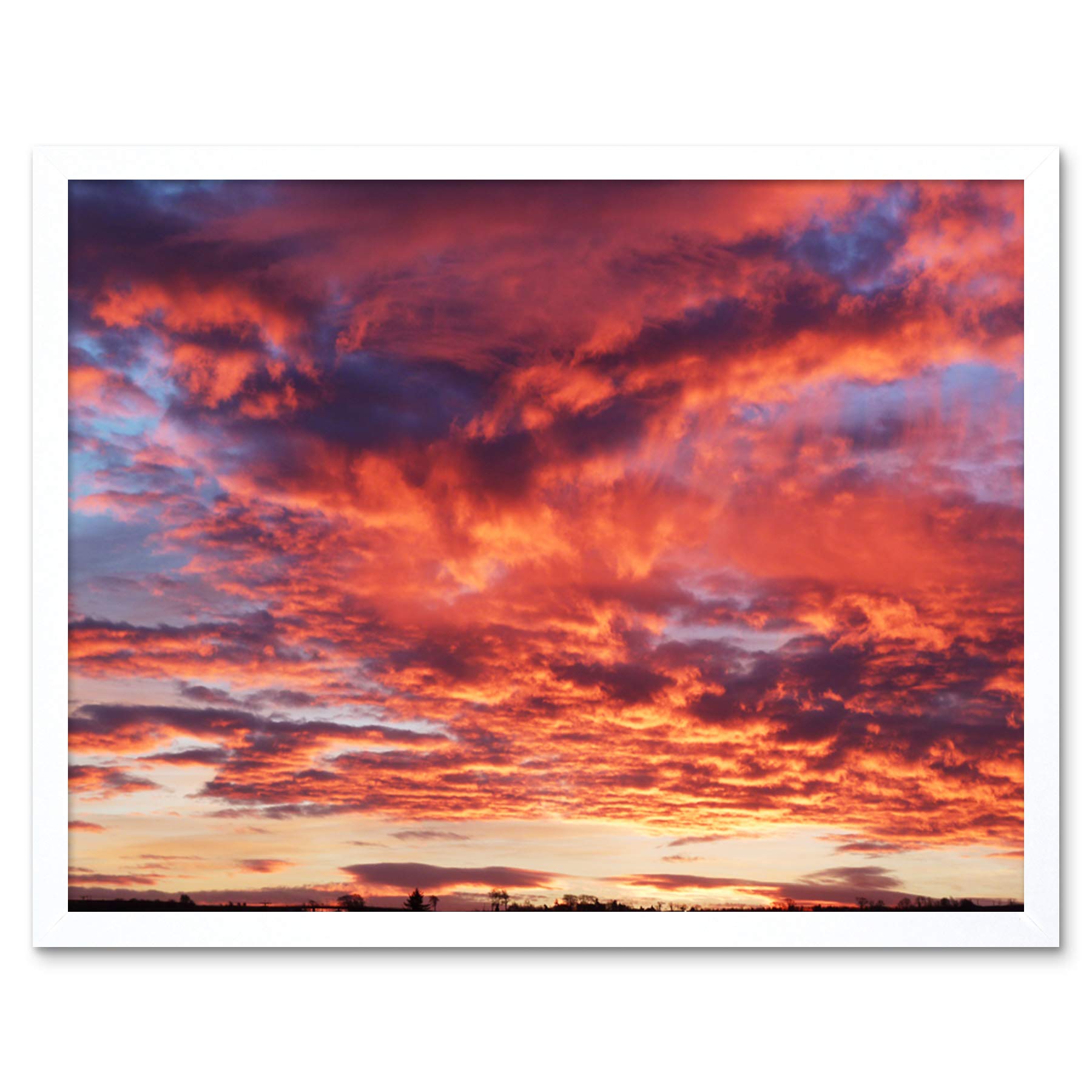 Artery8 Beautiful Sky Clouds Sunset Photo Art Print Framed Poster Wall Decor 12x16 inch