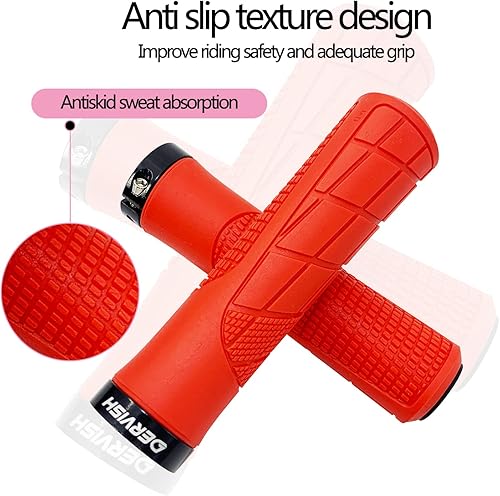 Miniatura 6 de DERVISH Agarres ergonómicos para manillar de bicicleta, agarre de goma suave antideslizante para bicicletas de montaña, sendero y enduro