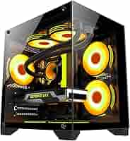 黒いミドルタワーPCケース 新品 ゲーミング PCケース ミドルタワーケース ブラック 強化