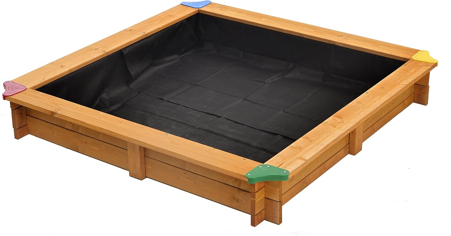 VEVOR Caja De Arena Con Toldo Y Bancos Plegables – 145x120x120 Cm – Arenero De Madera Para 2-4 Niños (3-12 Años)