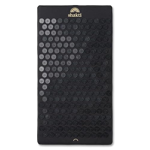 ShaktiMat Premium Acupressure Mat, Level 1 Intensity in Shakti Black, Massage Muscles, Aid Sleep & Unlock Inner Tension | Similar to Acupuncture | FSA/HSA Eligible | Organic Cotton Certified - Premium | Level 1 | Shakti Black