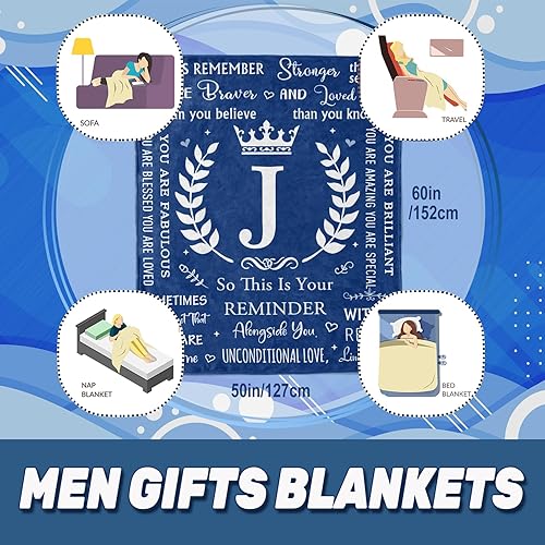 Miniatura 6 de Quilazy Regalos con monograma inicial J para mujeres, regalos de cumpleaños para mujeres y hombres, regalos únicos de Navidad, aniversario, boda,