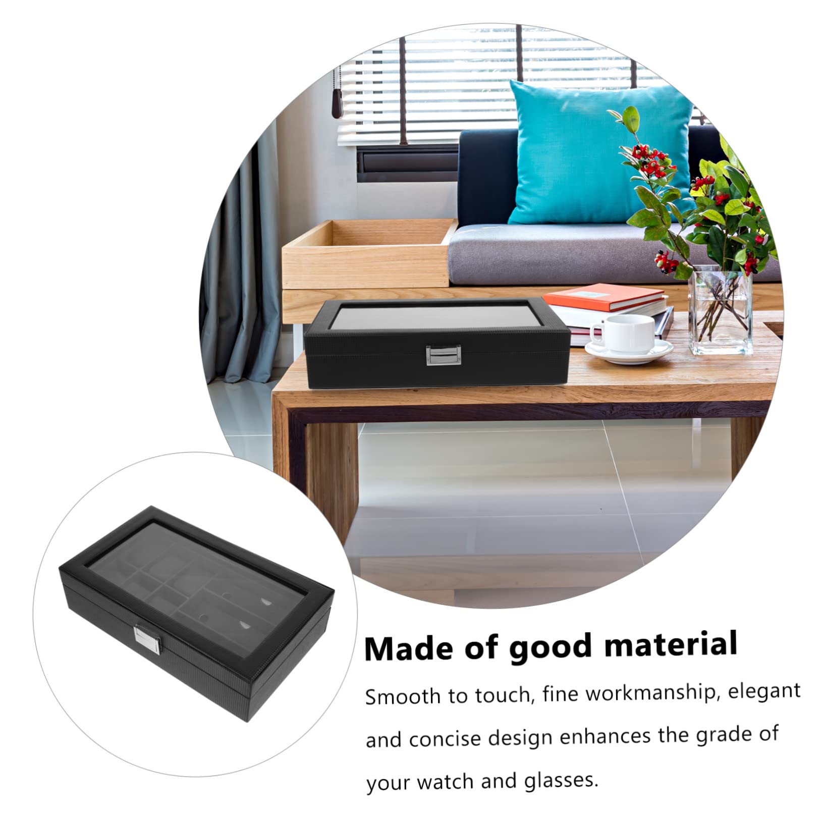 Caja Para Gafas y Relojes Estuche Resistente Soporte De Gafas Joyería Almacenamiento Viaje Hogar Clásico Fácil De Usar