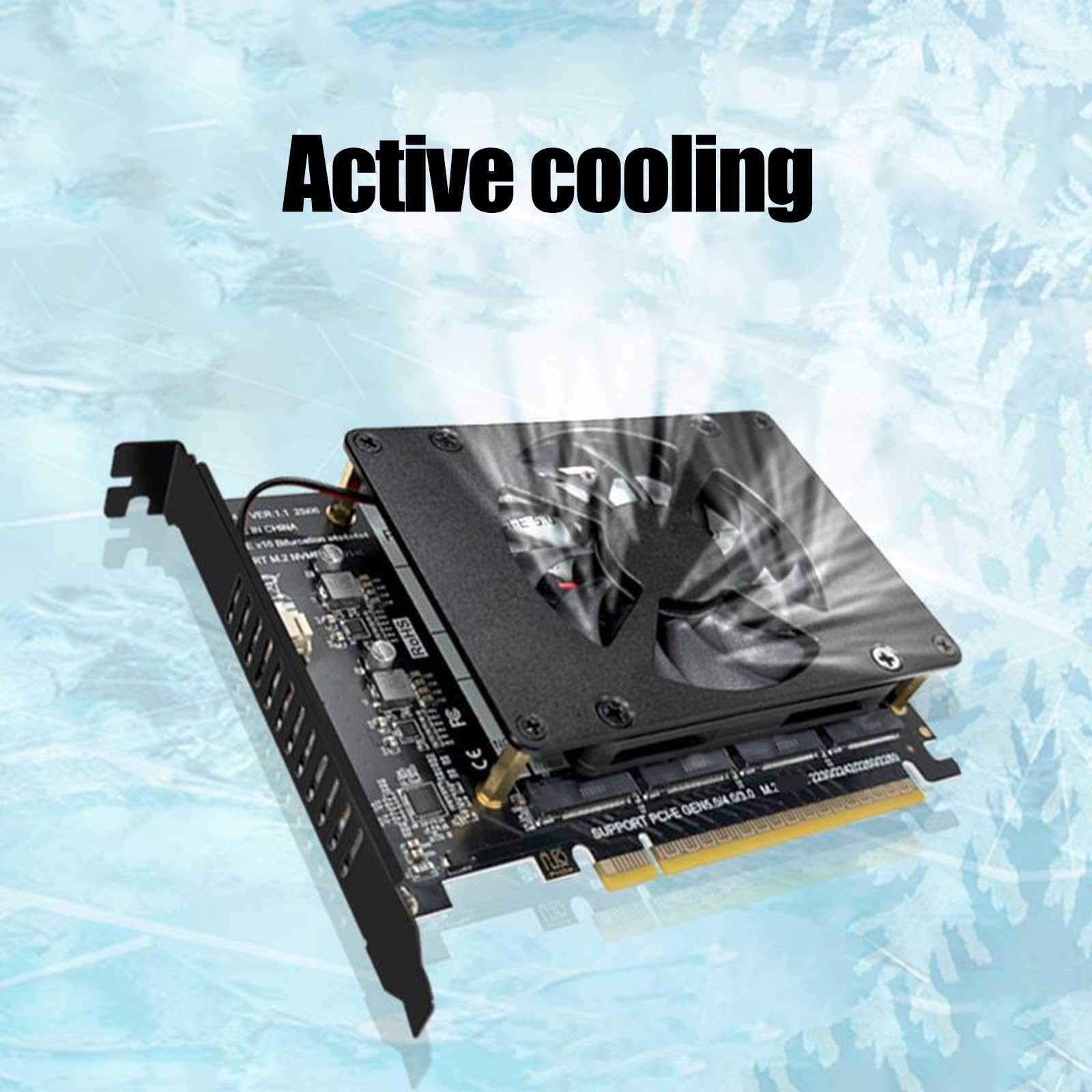 Generico Scheda espansione PCIe X16 NVMe a 4 Slot con Ventola