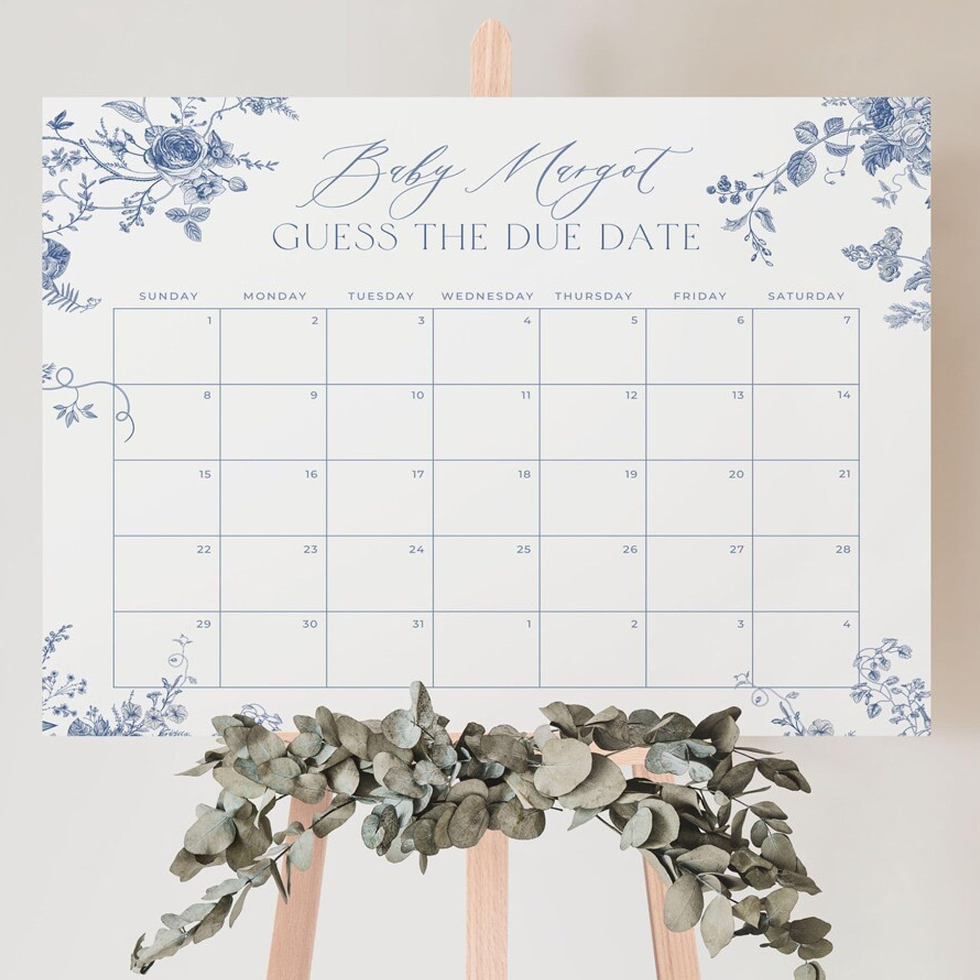 amazon-com-guess-baby-due-date-calendar-sign-dusty-blue-guess-the-birthday-baby-shower-game-sign-floral-guess-the-arrival-date-game-sign-minimalist-printable-guess-the-due-date-baby-shower