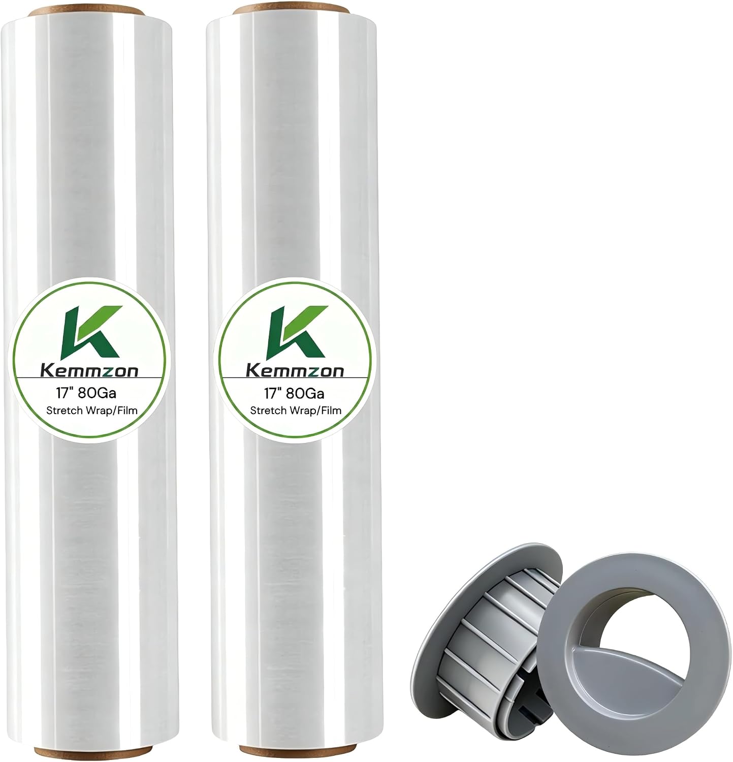 17" x 1500 Ft Stretch Shrink Wrap with Handle, 80 Ga Heavy Duty Film,2 Pack