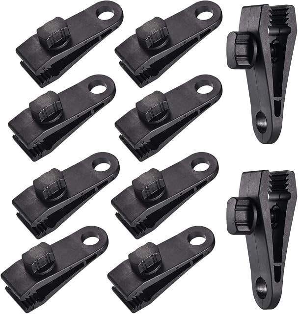 Zocipro 10Pcs Tarp Clips, Tarpaulin Clips Heavy Duty, Multipurpose 3.2 inch Strong Lock Grip Tent Clips Tent Accessories for Tents, Tarp, Boat Cover, Pool Cover, Car Cover