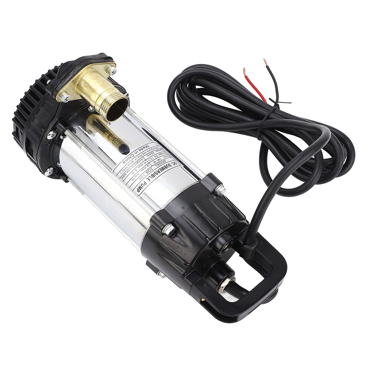 Zerodis Pompa Głębinowa na Prąd Stały, 12 V 180 W Akwariowa Pompa Głębinowa z Korpusem ze Stali Nierdzewnej Bezszczotkowy Silnik Miedziany Podnośnik 8 M do Akwarium Fontanna Staw Hydroponika