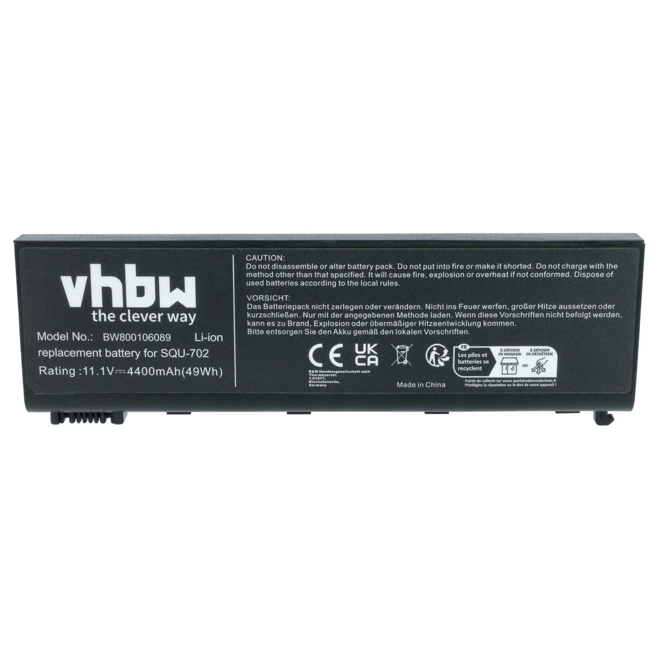 Batterie Vhbw 4400mAh 11.1V Li-ion Pour Packard Bell EasyNote Minos GP2, GP2W, GP3, GP3W, MGP20