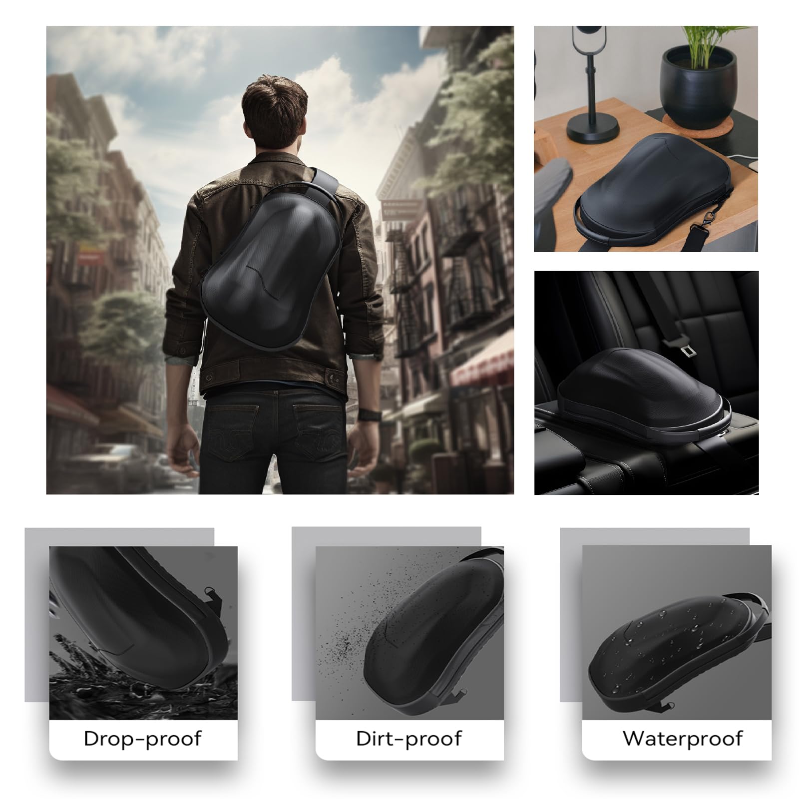 Funda de transporte impermeable para gafas, bolsa protectora de viaje con correas para el hombro para almacenamiento de 4 accesorios