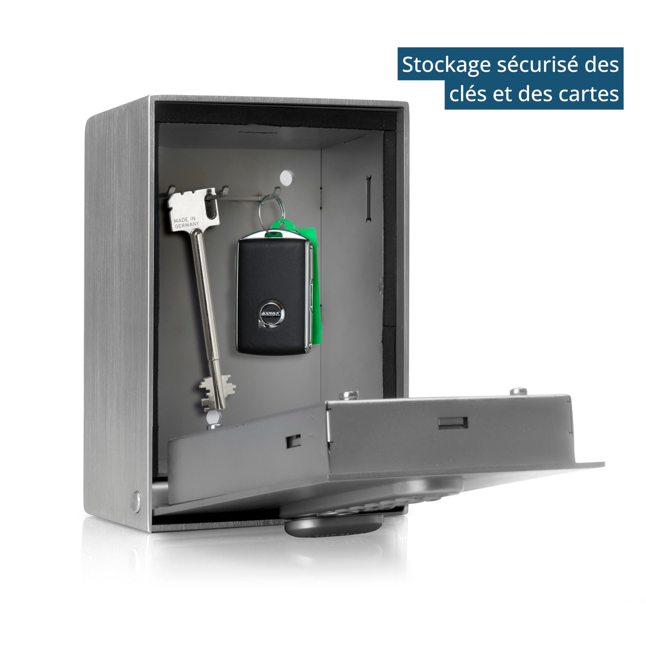 masunt coffre-fort à clés 2140 E Code | attribution innovante de code en ligne à distance | coffre-fort numérique en acier inoxydable V4A massif | sécurité maximale