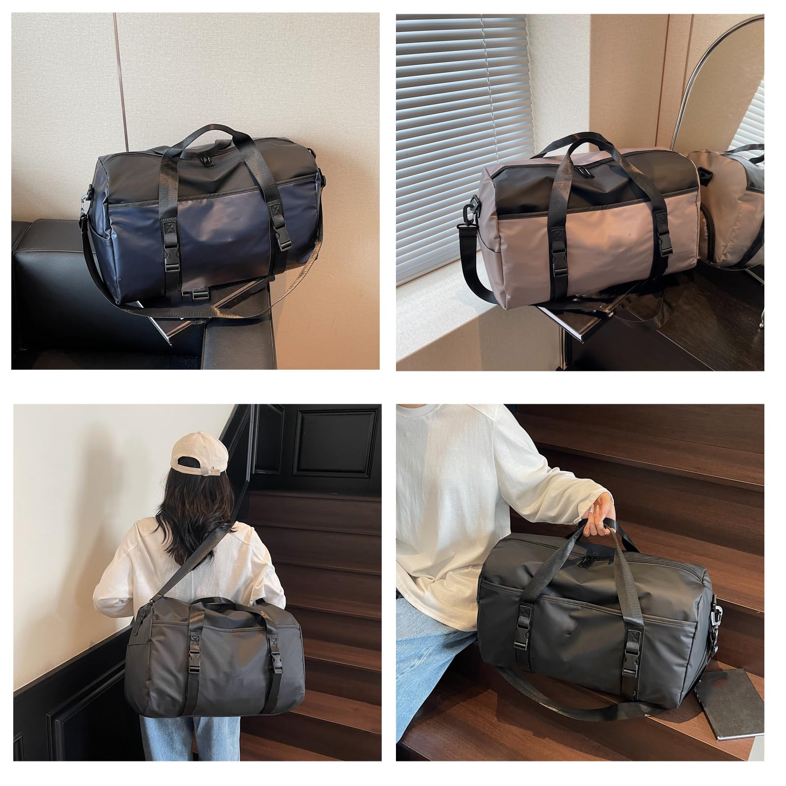 Pratico borsone sportivo con spazio dedicato per le scarpe Oxford resistenti all'acqua Tracolla ergonomica per appassionati fitness Borsa da palestra impermeabile con scomparto per scarpe