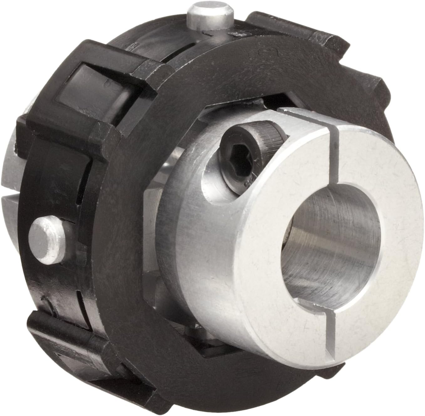Huco205.41.3535.Z Size 41 Universal-Lateral Coupling with Integral Leaf Clamp, Aluminum Hubs with Acetal Torque Ring, Inch, 0.472" Bore A, 0.472" Bore B, 1.61" OD, 1.5" Length