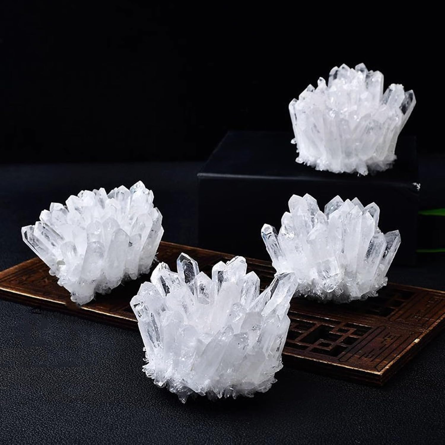 Crystal Cluster for Collection, Clear Quartz White Rock Rough Geode Crystal Stone for Home Office Decor,About 700g