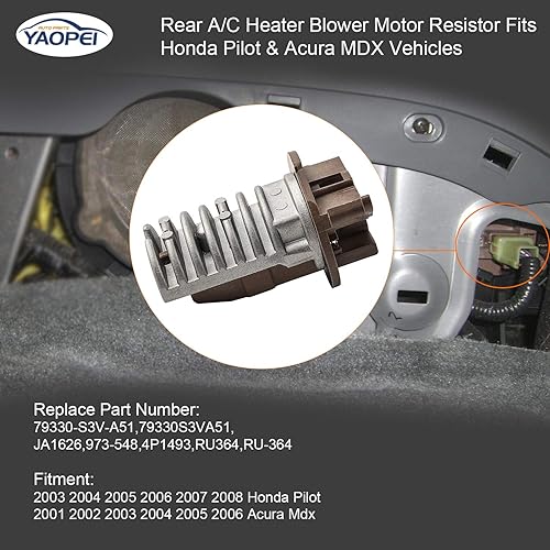 Miniatura 2 de Resistencia del módulo de control del motor del soplador trasero 79330-S3V-A51 Resistencia de transistor de motor de calentador de CA compatible con
