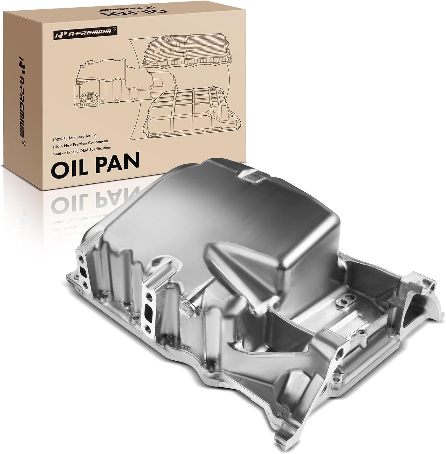 A-Premium Engine Oil Pan Sump with Drain Plug Compatible with Honda Civic 2012-2015 & Acura ILX 2013-2015, 2.4L Petrol