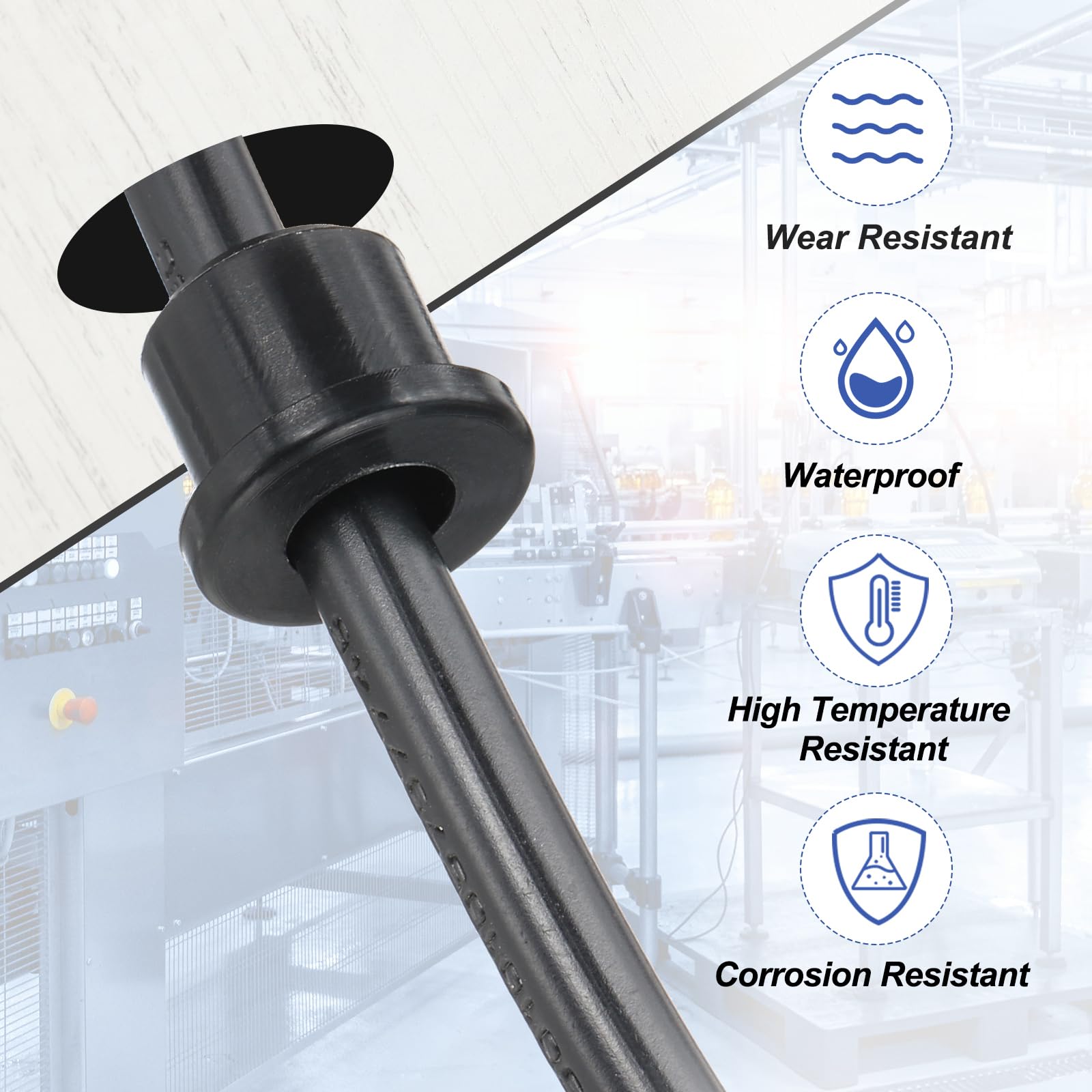 PATIKIL Silikonstopfen 22 Stück - 16mm Bohrloch Dichtungen Für Kabel & Rohre